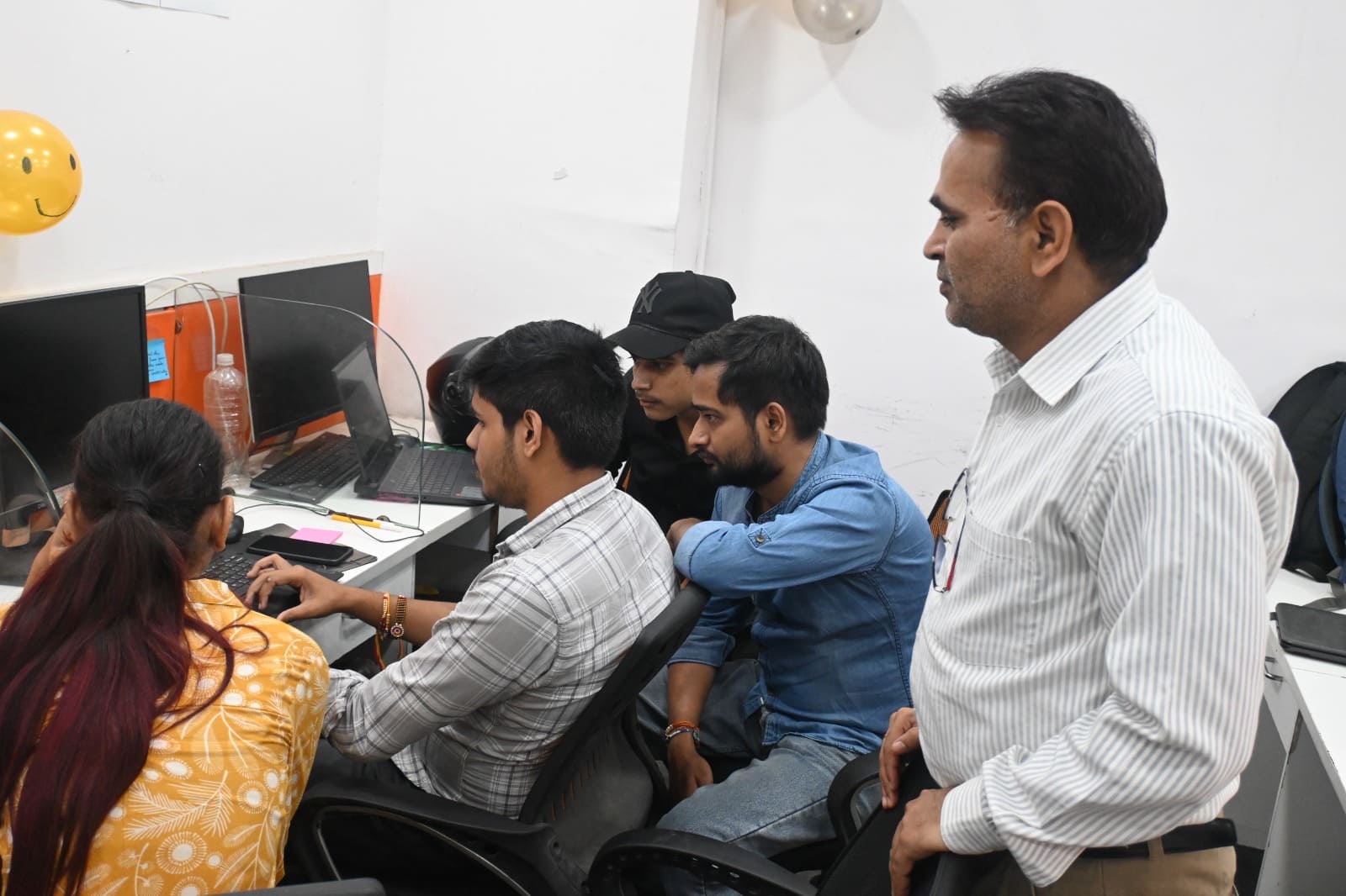 Students working on projects