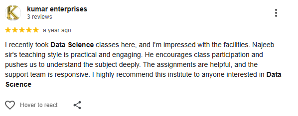 Student testimonial