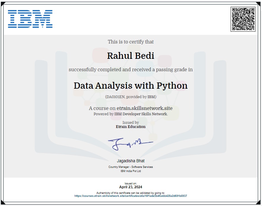 data analytics certificate